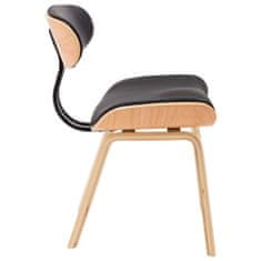 Vidaxl Jídelní židle 4 ks černé ohýbané dřevo a umělá kůže