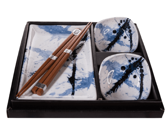 MIJ Sushi set Blue & White 6 ks