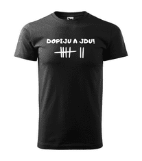 Fenomeno Pánské tričko Dopiju a jdu - černé Velikost: XL