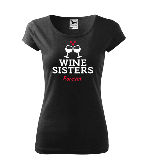 Fenomeno Dámské tričko Wine sisters - černé Velikost: XS