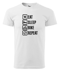 Fenomeno Pánské tričko - Eat sleep bike - bílé Velikost: S