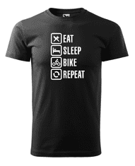 Fenomeno Pánské tričko - Eat sleep bike - černé Velikost: M