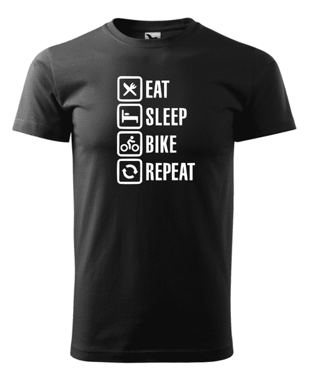 Fenomeno Pánské tričko - Eat sleep bike - černé Velikost: S