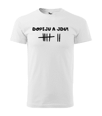 Fenomeno Pánské tričko Dopiju a jdu - bílé Velikost: XL