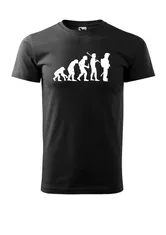 Fenomeno Pánské tričko Evoluce hasiče - černé Velikost: 4XL