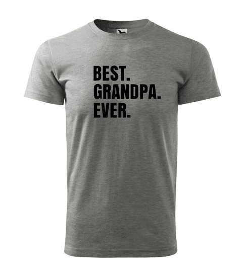 Fenomeno Pánské tričko Best grandpa ever - šedé Velikost: XL