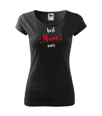 Fenomeno Dámské tričko Best mum - černé Velikost: 3XL