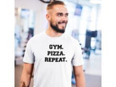 Fenomeno Pánské tričko - Gym Pizza Repeat - bílé Velikost: S