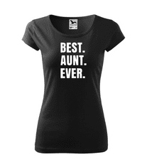 Dámské tričko Best aunt ever - černé Velikost: XS