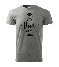 Fenomeno Pánské tričko Best dad gentleman - šedé Velikost: 4XL