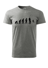 Fenomeno Pánské tričko Evoluce rybáře - šedé Velikost: XL