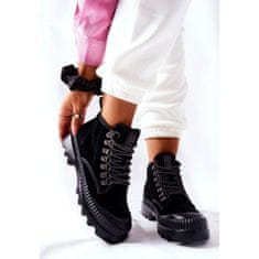 Big Star Kožené boty Trapper Boots Black velikost 38
