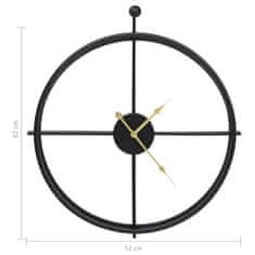 shumee Nástěnné hodiny černé 52 cm železo