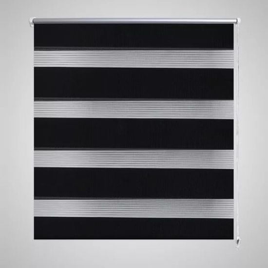 Vidaxl Roleta den a noc / Zebra / Twinroll 40x100 cm černá