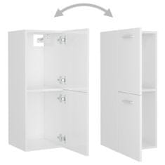 shumee Koupelnová skříňka bílá vysoký lesk 30 x 30 x 80 cm dřevotříska