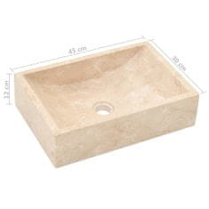 Vidaxl Koupelnová skříňka masivní teak s umyvadlem mramor krémové