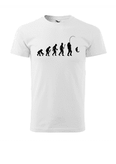 Fenomeno Pánské tričko Evoluce rybáře - bílé Velikost: L