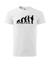 Fenomeno Pánské tričko Evoluce hasiče - bílé Velikost: XL