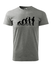 Fenomeno Pánské tričko Evoluce hasiče - šedé Velikost: L