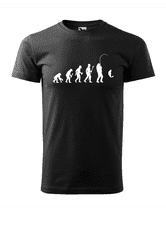 Fenomeno Pánské tričko Evoluce rybáře - černé Velikost: M