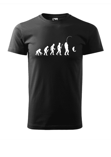 Fenomeno Pánské tričko Evoluce rybáře - černé Velikost: XL