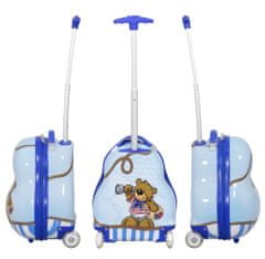 MONOPOL Sada dětských kufrů Teddy Blue 2-set