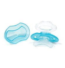 BABY ONO - Kousátko silikonové bez BPA ve tvaru dudlíku s krytem modrá 3m plus