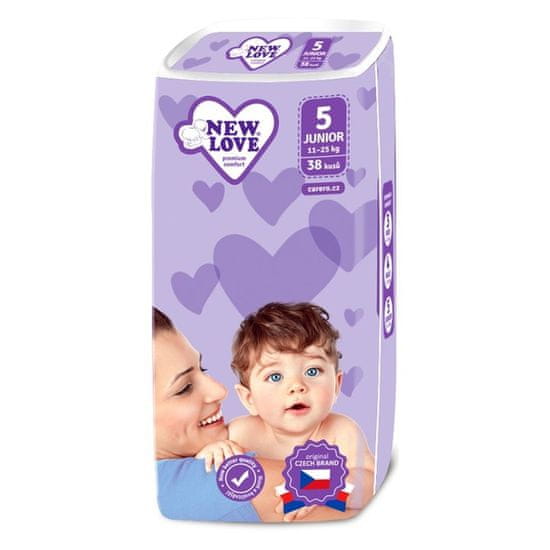 New Love Dětské jednorázové pleny New Love Premium comfort 5 JUNIOR 11-25 kg 38 ks