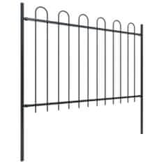 shumee Zahradní plot s obloučky ocelový 17 x 1,2 m černý