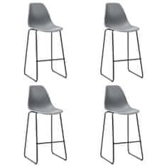 Vidaxl Barové židle 4 ks šedé plast