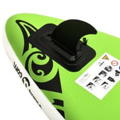 Vidaxl Nafukovací SUP paddleboard 305 x 76 x 15 cm zelený