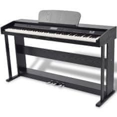 Greatstore 88klávesové digitální piano s pedály černá melaminová deska