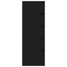 Greatstore Botník s 5 dvířky černý 59 x 24 x 167 cm dřevotříska