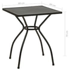 Greatstore Bistro stolek 60 x 60 x 70 cm ocelové pletivo