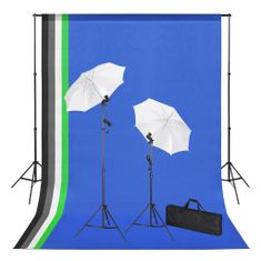 shumee Foto studio set s pozadím, osvětlením a deštníky