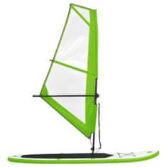 Vidaxl Nafukovací SUP paddleboard s plachtou zeleno-bílý