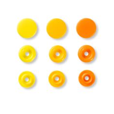 PRYM Plastové patentky "Color Snaps" kulaté, Prym Love, 12,4 mm, 30 ks, oranžové/žluté