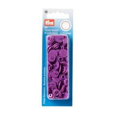 PRYM Plastové patentky "Color Snaps" kulaté, 12,4 mm, 30 ks, fialové lila