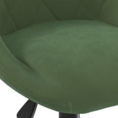 Greatstore Otočná jídelní židle tmavě zelená samet