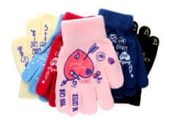 ewena Dětské teplé prstové rukavice s motivem - různé barvy Barva: Růžová světlá