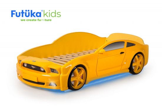 Futuka Kids Dětská postel auto LIGHT 3D MG + LED světlomety + Spodní světlo