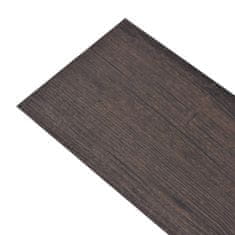 Vidaxl Samolepicí podlahová krytina PVC 5,21 m² 2 mm tmavě hnědá