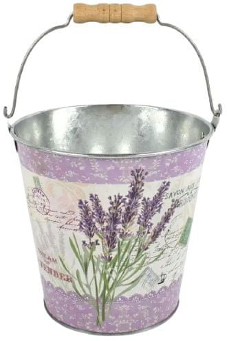 DUE ESSE Vědro Levandule Provence, obal na květináč nebo dekorace (15 cm)