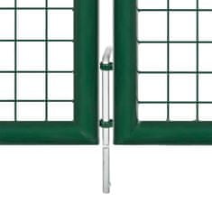 Vidaxl Zahradní plotová brána ocel 350 x 75 cm zelená