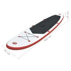 Greatstore Nafukovací Stand Up Paddleboard (SUP) červenobílý