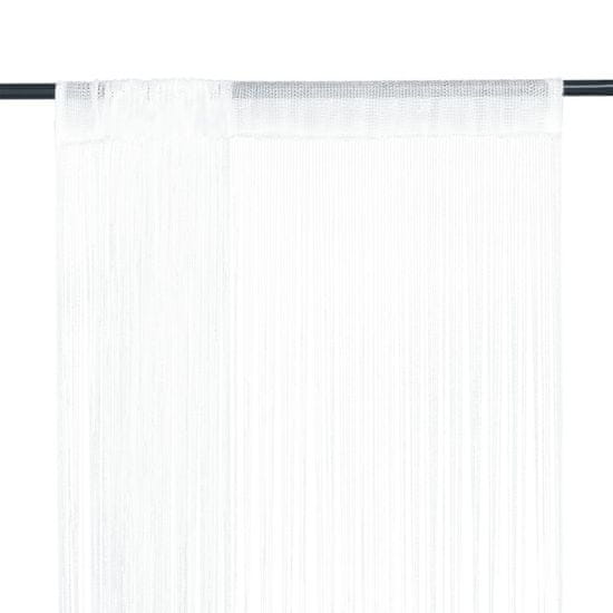Vidaxl Provázkové záclony, 2 ks, 140x250 cm, bílá