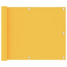 Vidaxl Balkónová zástěna žlutá 75 x 400 cm oxfordská látka