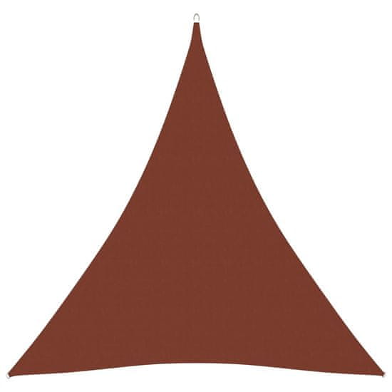 Greatstore Stínící plachta oxfordská látka trojúhelník 4 x 4 x 4 m cihlová