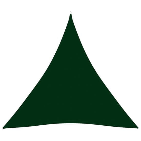 Greatstore Stínící plachta oxford trojúhelníková 4 x 4 x 4 m tmavě zelená