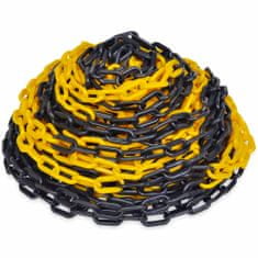 Greatstore Plastový výstražný řetěz žluto-černý, 30 m